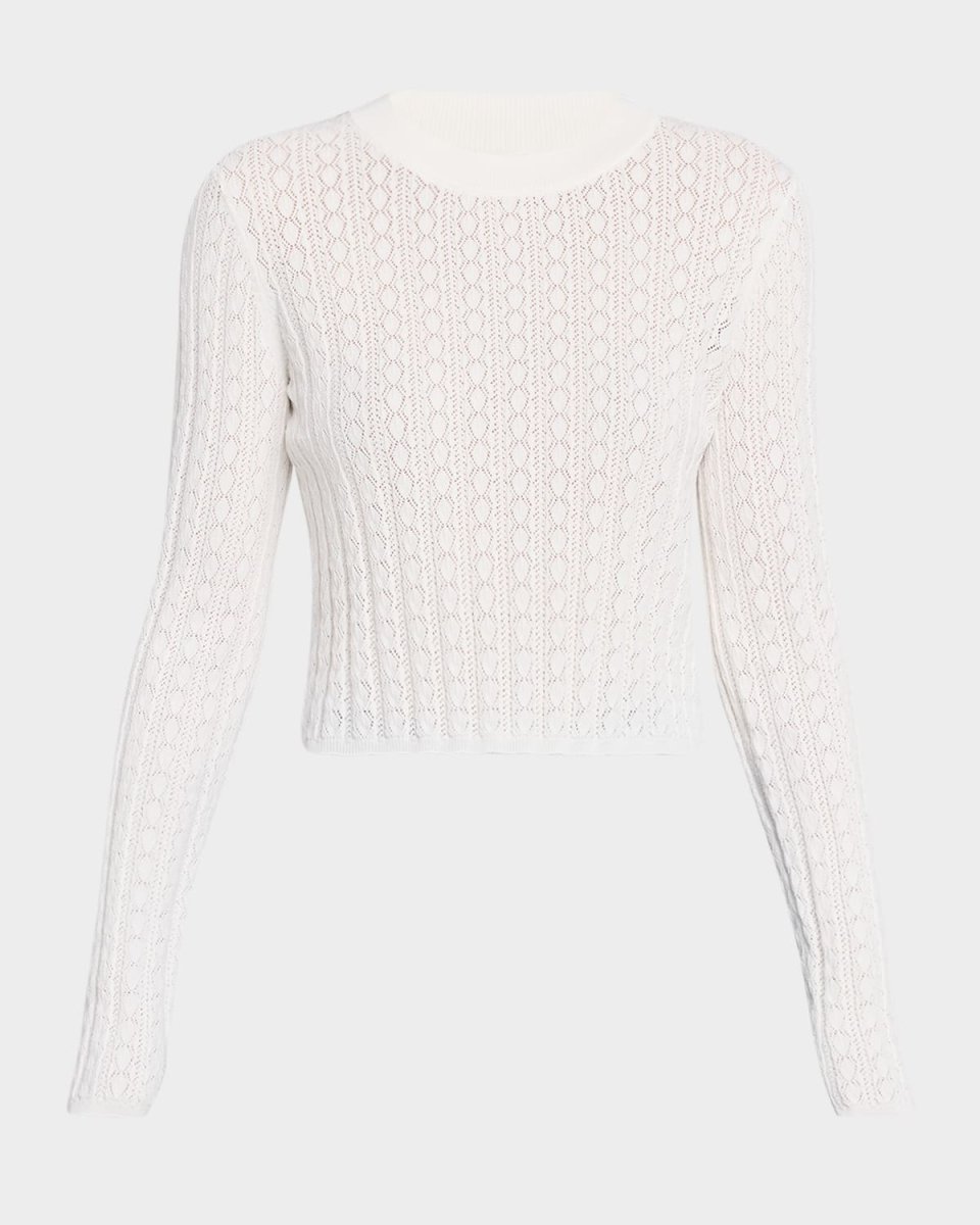 Tinos Pointelle Knit Cropped Sweat